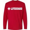 thumbnail image 3 of Lifeguard + Long Sleeve T-Shirt Double Sided Printed Unisex Crewneck Duty Guard Pool Watch Shirt (White, X-Large), 3 of 10
