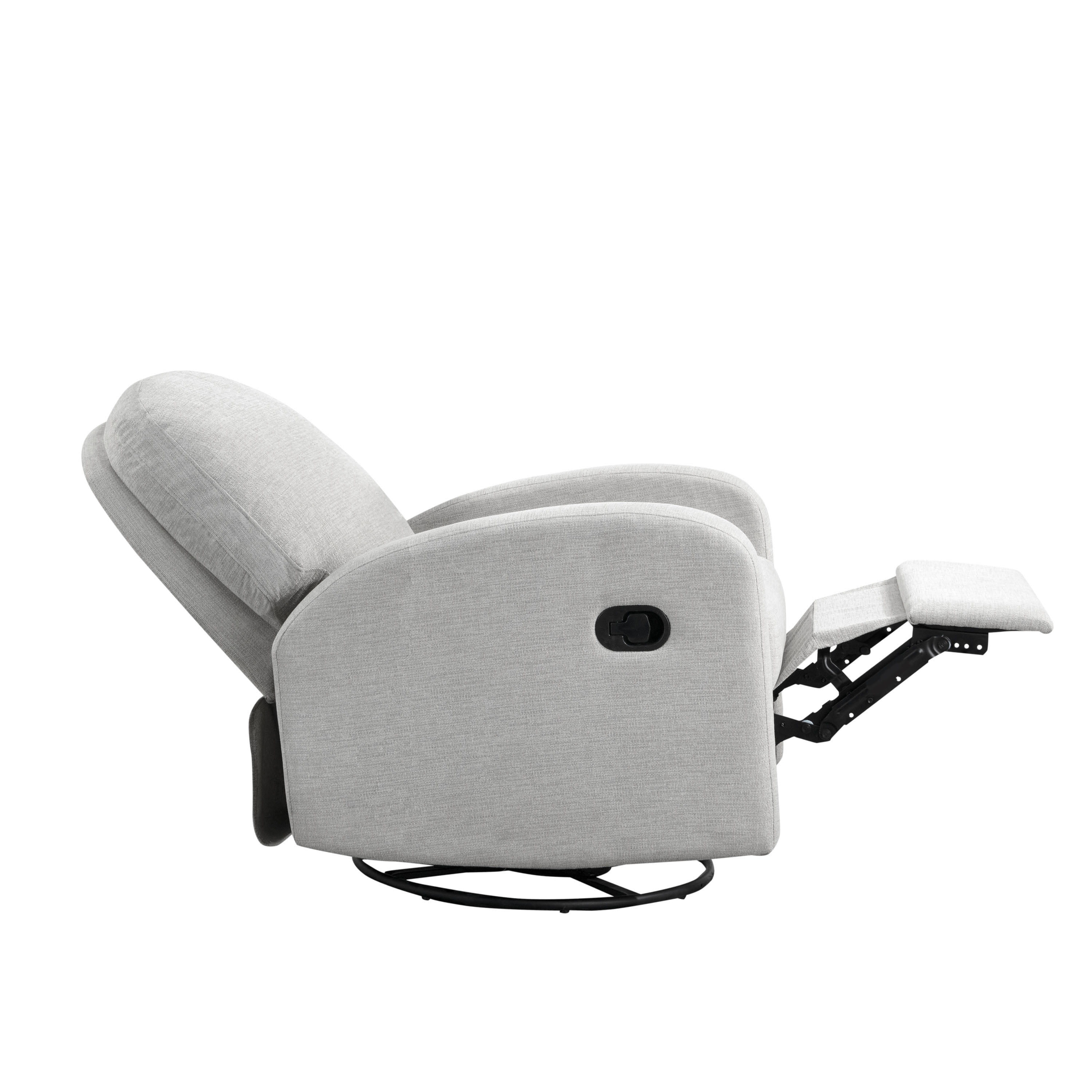 Relax-A-Lounger Pearson Modern Swivel Recliner, Light Gray Fabric