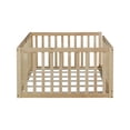 thumbnail image 5 of Miniyam Twin Size Floor Bed with High Safety Fence for Kids, Natural, 5 of 7