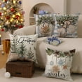 thumbnail image 2 of Christmas Pillow Covers 20x20 inch Set of 4 Christmas Tree Gloves Hello Winter Decorative Blue White Stripe Throw Pillow Covers Winter Farmhouse Decoration for Home Couch, 2 of 5