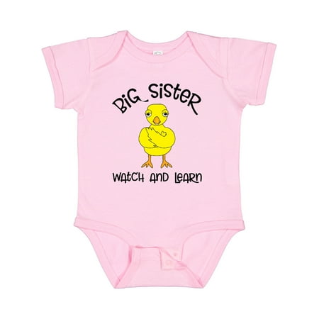 

Inktastic Big Sis Watch and Learn Girls Baby Bodysuit