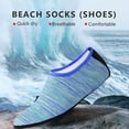 thumbnail image 2 of FIEWESEY Men Women Kids Water Shoes Barefoot Quick-Dry Beach Socks Yoga Swim Sports Exercise Socks For Swim Surfing Snorkeling Yoga Exercise (L,Stripe Blue), 2 of 6