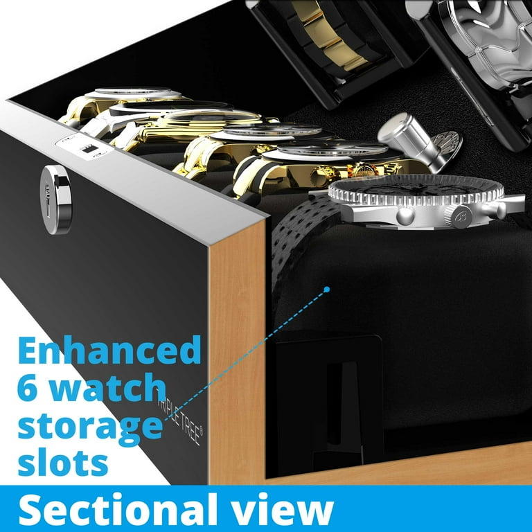 Automatic Watch Winder for Rolex Wooden Piano Paint Case for 10