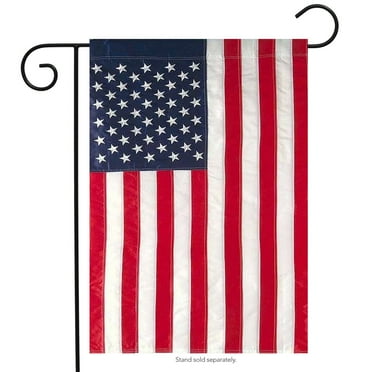 Briarwood Lane American Flag Applique & Embroidered Garden Flag