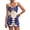 Deep Blue, variant on Women'S Cut Out Twist V Neck Romper Sleeveless High Waisted Boho Shorts Jumpsuit L
