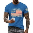 thumbnail image 2 of Men's USA Flag Tops Retro Vintage Short Sleeve 250th Years Celebration T Shirt Independence Day T-Shirts, 2 of 5