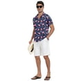 thumbnail image 7 of GIRUNS Mens Hawaiian Shirt Wrinkle Free Quick Dry Short Sleeve Button Down Tropical Print Vacation Beach Shirt Black Flamingo L, 7 of 7