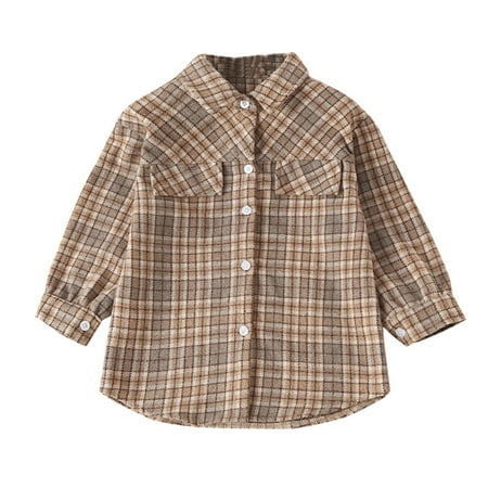 

Jdefeg Kids Plain T Shirts Toddler Girls Long Sleeve Winter Shirt Tops Coat Outwear for Babys Clothes Plaid Kaki Girls T Shirts10-12 Cotton Blend A 120