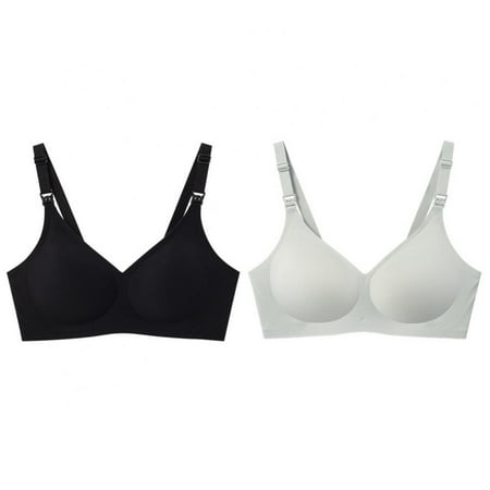 

Sleeping Bras for Nursing Women Large Bust - Breastfeeding Seamless Ultra Comfort Maternity Smooth Wireless Pregnancy Sleeping Bralette Bra(2-Packs)