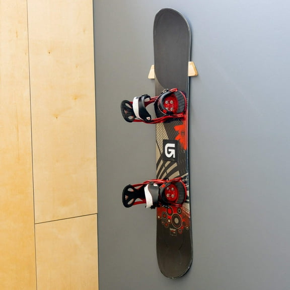 Minimalist Wood Snowboard Wall Mount, Board Storage Rack, Home & Garage