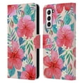 thumbnail image 1 of Head Case Designs Watercolour Flowers 2 Tropical Hibiscus Leather Book Wallet Case Cover Compatible with Samsung Galaxy S21 5G, 1 of 6