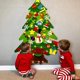 thumbnail image 2 of DIY Felt Christmas Tree Set with 32 Ornaments and LED String Lights for Toddlers Kids New Year Gift Xmas Gifts Home Door Wall, 2 of 4