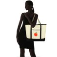 thumbnail image 2 of DALIX Apple Tote Hand Bag Reusable Grocery Natural Canvas Fruits in Black, 2 of 7