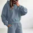 thumbnail image 5 of Women Hoodie Sets 2 Piece Outfits,Long sleeves Sweatshirts,High Waist Wide Leg Pants with Pockets,Solid Color Casual Sets,Fall Tracksuit,Spring Casual Outfits, 5 of 5