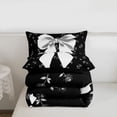 thumbnail image 5 of Erosebridal Girly Kawaii Bowtie Twin Comforter Sets,White Coquette Bowknot Bedding Set For Kids,Reversible black,2-Piece, 5 of 7