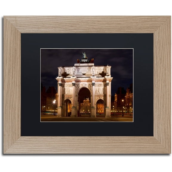 Trademark Fine Art "Arc de Triomphe" Canvas Art by Michael Blanchette Photography Black Matte, Birch Frame
