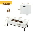 thumbnail image 3 of AVAWING 2-Piece 42" Outdoor Rectangle Propane Fire Pit Table with Tank Holder, 50,000 BTU Concrete Fire Table with Shelves, Patio Fire Pits with Auto-Ignition, Free Lava Rocks, Fits 20lb Tank, White, 3 of 7
