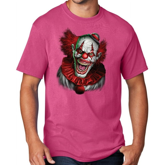 Men's Scary RED CLOWN T-shirt, Large Sangria