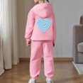 thumbnail image 5 of MAIHAN-Girls Heart Print 2PC Tracksuit Cotton Outfit Sweatshirts Sweatpants Set Youth Girls Pullover Casual Hooded Tops Pants Tracksuits,Matching Hoodie & Pants Set(Pink3,3-4Years), 5 of 8