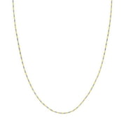 JEWELRY ADDICT 14K Two-Tone Gold Men & Women's 20" 1.5mm Diamond Cut Lumacina Chain Necklace