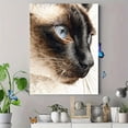 thumbnail image 4 of Siamese Cat Canvas Portrait, Coffee Shop Bookstore Wall Decoration, 4 of 8