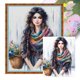 thumbnail image 1 of Hilo Algodón Ecológico Bordado Punto Cruz Bohemio Impreso 11CT para Mujer 50x60cm, 1 of 9