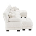 thumbnail image 6 of KYLE & KAY Convertible Sectional Sofa Couch, Chenille Oversized 4 Seater Cloud Couch with 6 Soft Pillows, Upholstered U Shaped Sofa with Ottoman for Living Room, Apartment, Office, White, 6 of 7