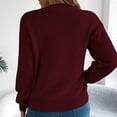thumbnail image 4 of Chandail Rétro Automne Hiver à Rayures Col Rond Manches Longues Tricoté pour Femmes Décontracté Confortable Doux Chaud, 4 of 6