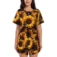 thumbnail image 1 of Balery Vibrant Sunflower Blooms Conjunto de Pijama para Mujer con Estampado, Dos Piezas de Manga Corta y Shorts, Ropa de Dormir Suave con Cuello Redondo y Bolsillos-XX-Large, 1 of 6