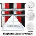 thumbnail image 3 of Black And Red Brush Swag Curtain Valance for Windows, Classic Modern Art Window Treatments Short Swag Topper for Kitchen Windows Bathroom Bedroom, 36"x63", 3 of 8