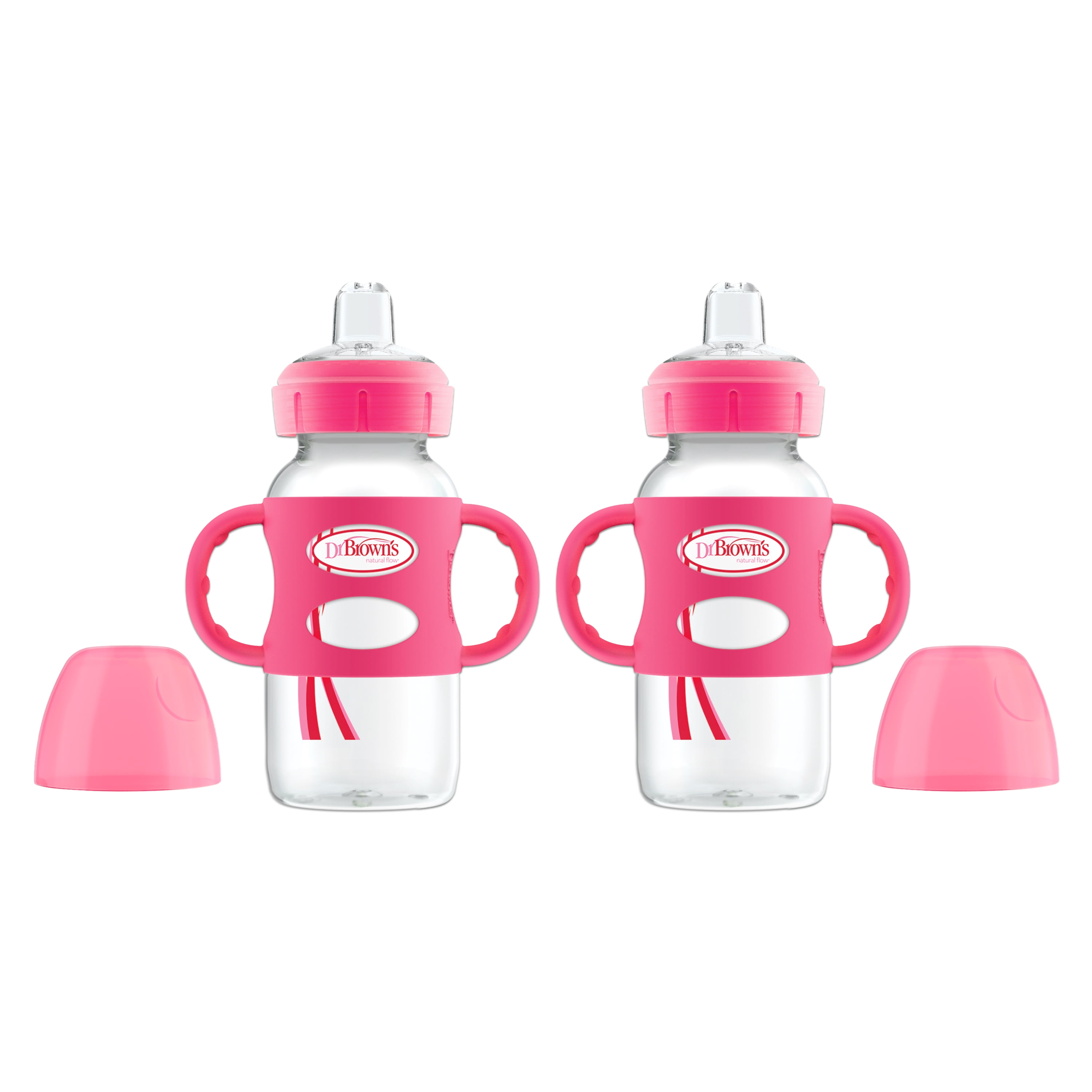Dr. Brown's WideNeck Sippy Bottle with Handles 2PK Pink Walmart