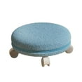 thumbnail image 3 of Taburete con ruedas giratorio de 360 degree, taburete de asiento de rodillo bajo, taburete de maquillaje con ruedas universales de bajo ruido, taburete de Azul Macarena Asiento rodante bajo, 3 of 8
