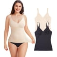 thumbnail image 1 of Compression Tank Tops for Women Tummy Control Shapewear Seamless Body Shaper Workout V-Neck Camisole Cami Tops, 1 of 6