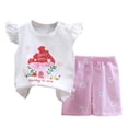 thumbnail image 2 of JUMESGU Cute Girls Outfits Girls Short Sleeve T-Shirt and Shorts Set for Big Kids And Toddler (Red & Yellow,4-5 Years), 2 of 6