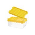 thumbnail image 1 of Monstrate Molde para cubitos de hielo con 99 discos redondos, problema para fiestas y bebidas, presenta refrigerador apilable Cocina y Comedor Patrón de barras amarillas, 1 of 6
