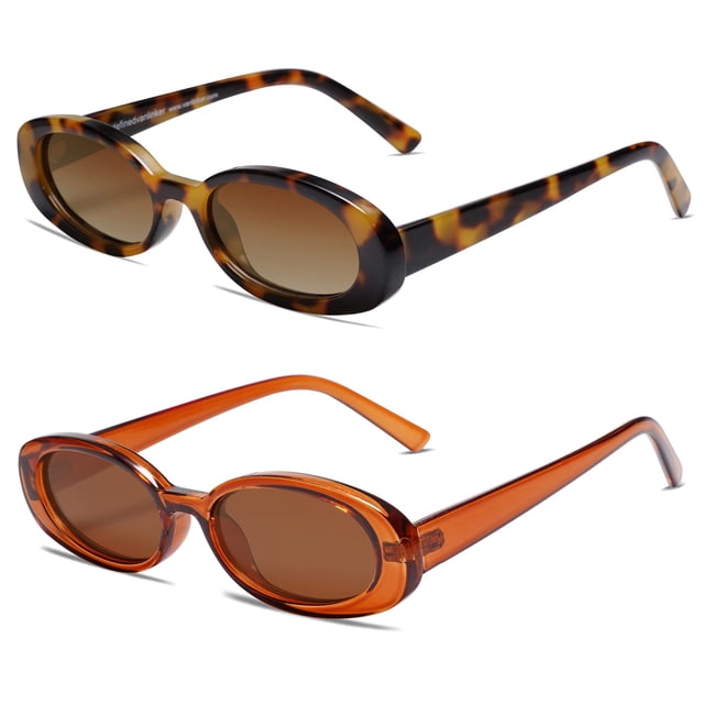 Gafas de sol VANLINKER de los años 90, retro, ovaladas, polarizadas, paquete de 2