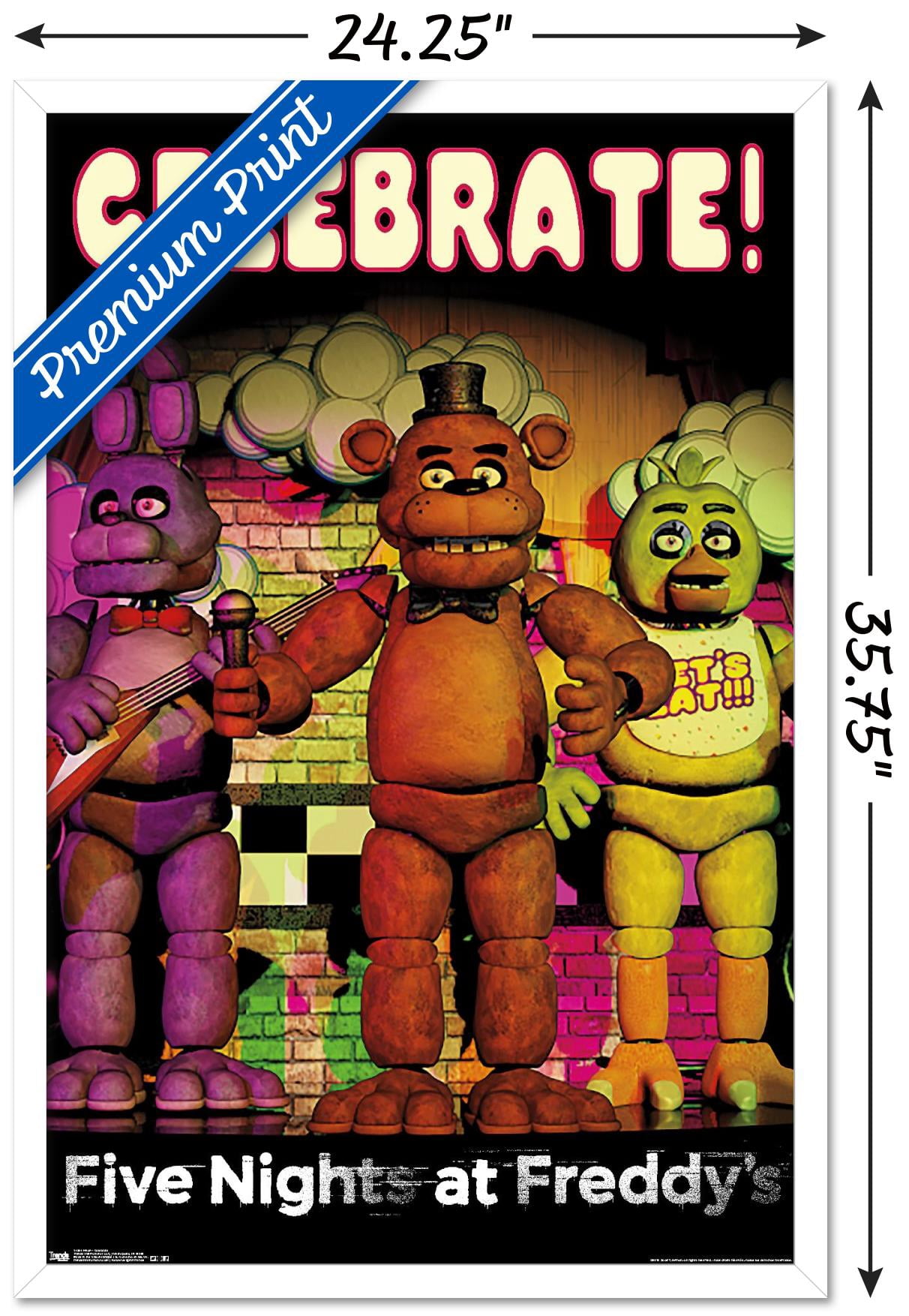 Five Nights at Freddy's - Celebrate Wall Poster, 22.375" x 34", Framed