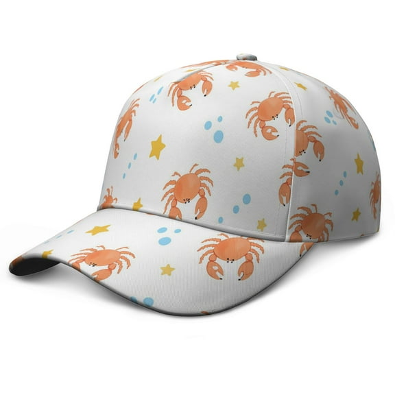 Fashion Cute Dad Hat Marine Adorable Crab Baseball Hat Adjustable Casual Outdoor Caps Men Women