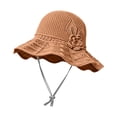 thumbnail image 4 of VOUZZA Sun Hat Womens Summer Knit Solid Color Flower Soft Foldable Wide Brim Beach Bucket Cap, 4 of 6