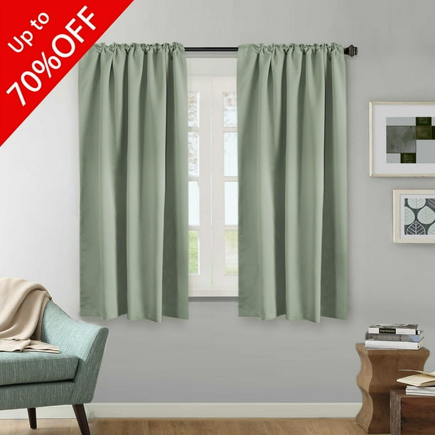 Blackout Thermal Insulated Curtains Pair Back Tab Rod Pocket Blackout Thermal Insulated Curtains