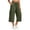 Green, variant on Eagokdc Lightweight Capri Pants for Women Loose Cotton Casual Sports Summer Wide Leg Capris With Pocket Size S-5XL