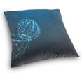 thumbnail image 3 of Basketball Slam Dunk Velvet Plush Throw Pillow Cushion Case Cover - 18" x 18" - Invisible Zipper Home Decor Floral for Couch Sofa No Pillow Insert, 3 of 5