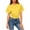 Yellow, variant on Crop Top for Women Casual Solid Short Sleeve T-Shirts Loose Fit Short Blouses Summer Lightweight Shirts Pullover
