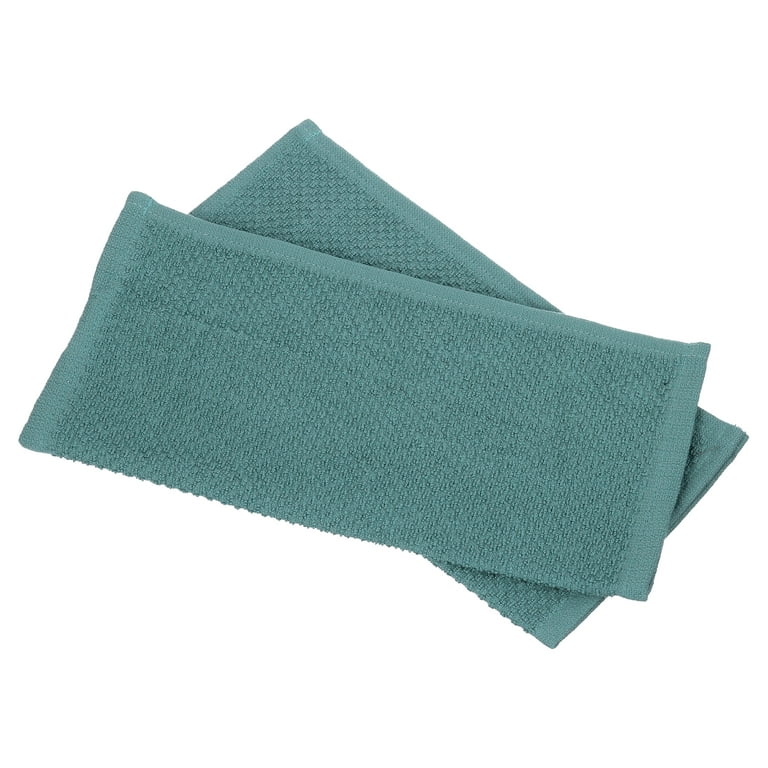 Anyi Teal Dish Towels for Kitchen, Absorbent Cotton Kitchen Towels for Drying Dishes, Terry Tea Towels for Cleaning Set of 3, 16x26 Inches