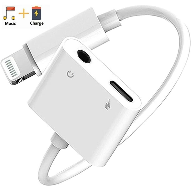 [Apple MFi Certified]Lightning to 3.5 mm Headphone Adapter Dual Ports