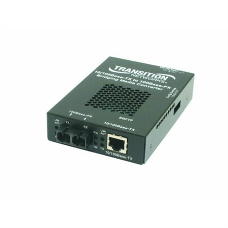 Transition Networks Networks 10/100 Bridging 10/100Base-TX to 100Base-FX Media Converter SBFTF1011-105 Transition Networks Networks 10/100 Bridging 10/100Base-TX to 100Base-FX Media Converter SBFTF1011-105
