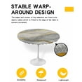 thumbnail image 2 of nqOlkjepod Yellow Golden Marble Round Tablecloth, Fitted Table Cover with Elastic for 45"-54" Round Tables, Nature Marble Crack Abstract Table Cloth Outdoor Dinning Party Waterproof Tablecloths, 2 of 6
