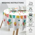thumbnail image 4 of Happy Birthday Round Tablecloth 60 inch,Birthday Party Supplies Reusable Stain Proof Waterproof Fabric Table Cloths Cover Mat for Kitchen Dinner Tabletop Decor, 4 of 6