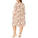 thumbnail image 3 of Vestido de babydoll suelto de encaje floral de manga 3/4 en V para mujeres de tallas grandes Agnes Orinda 3X Rosa, 3 of 6