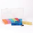 thumbnail image 2 of 21 Compartment Transparent Color Empty Plastic Box Pill Tablet Medicine Organizer Weekly 7 Days 3-r, 2 of 5